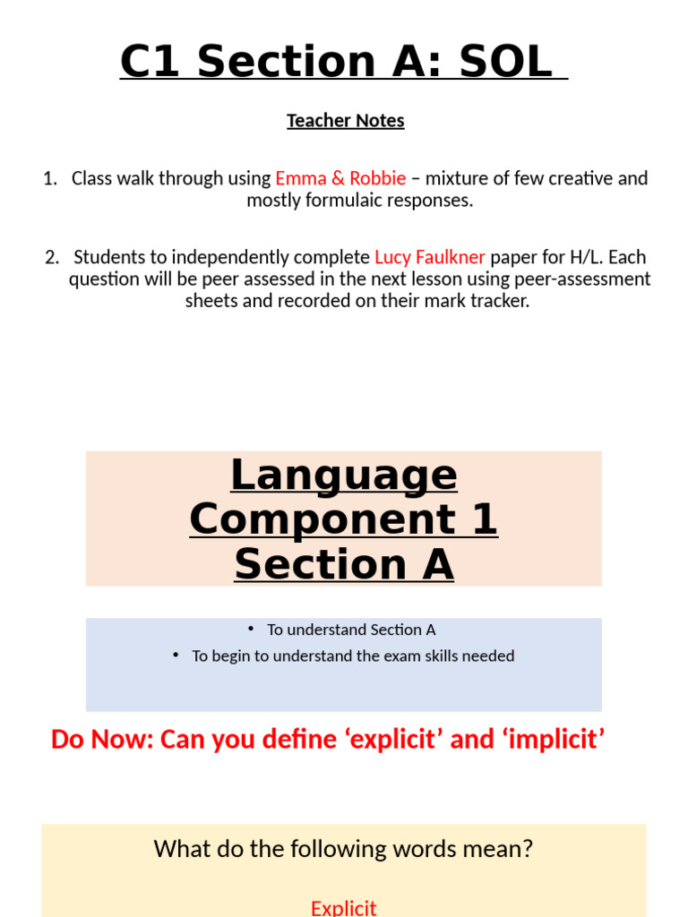 English Language Component 1 Overview | PDF | Linguistics | Human ...