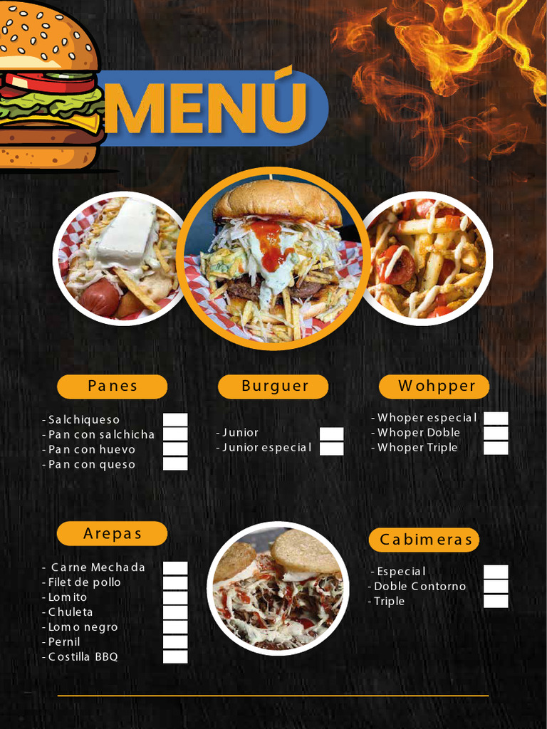 Menu Hot Burger | PDF