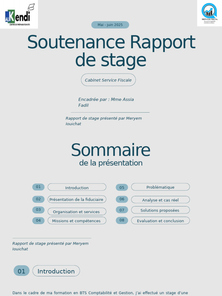 Présentation Rapport de Stage Entreprise Minimaliste Moderne Gris et ...