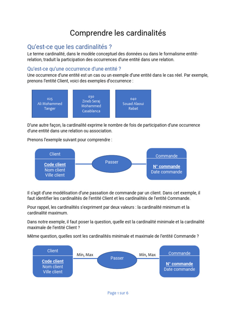 Comprendre la cardinalité des entités | PDF | Facture