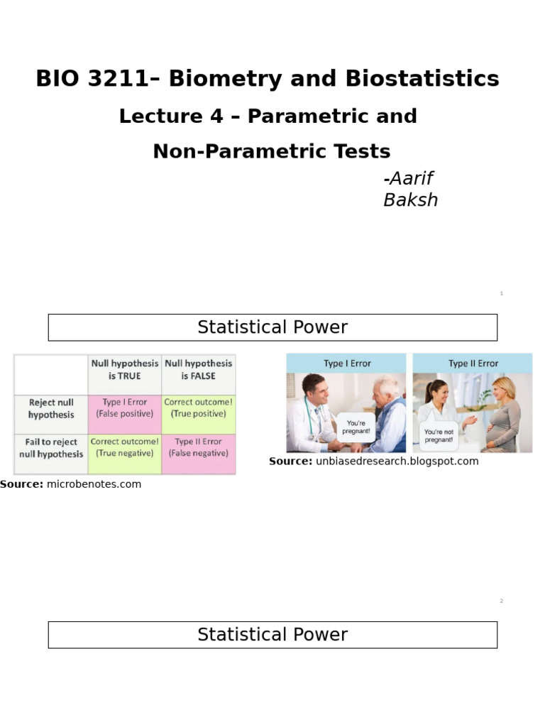 Non-Parametric vs Parametric Tests | PDF