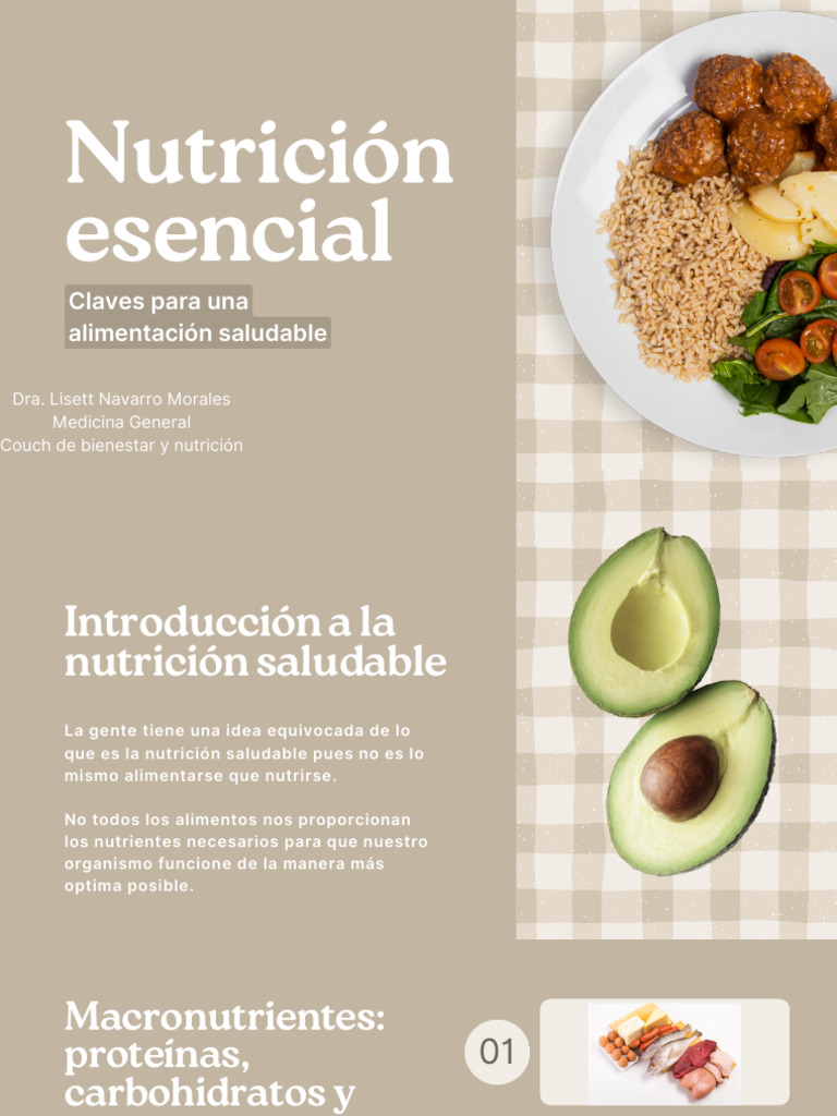 Nutrición Esencial para una Vida Saludable | PDF | Nutrición | Dieta y ...