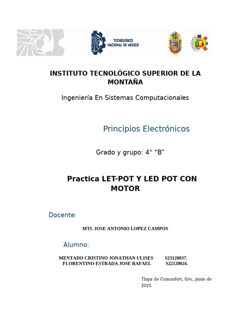 Practica Led-Pot y Led Pot Con Motor | PDF