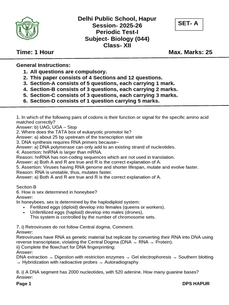 Class 12 Biology Practical Test 2025 | PDF | Histone | Dna