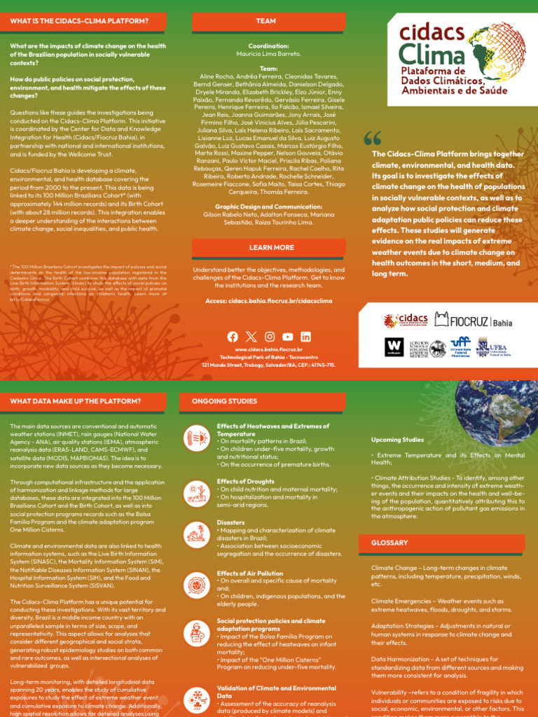 Folder Cidacs Clima Platform ENG | PDF | Climate | Air Pollution