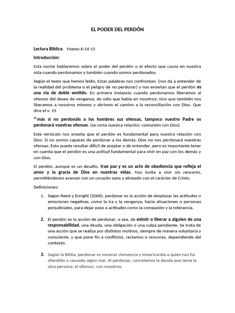 El Poder Del Perdón | PDF | Perdón | Amor