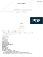 testo della sentenza dell'EHCR che ha condannato l'Italia per i respingimenti