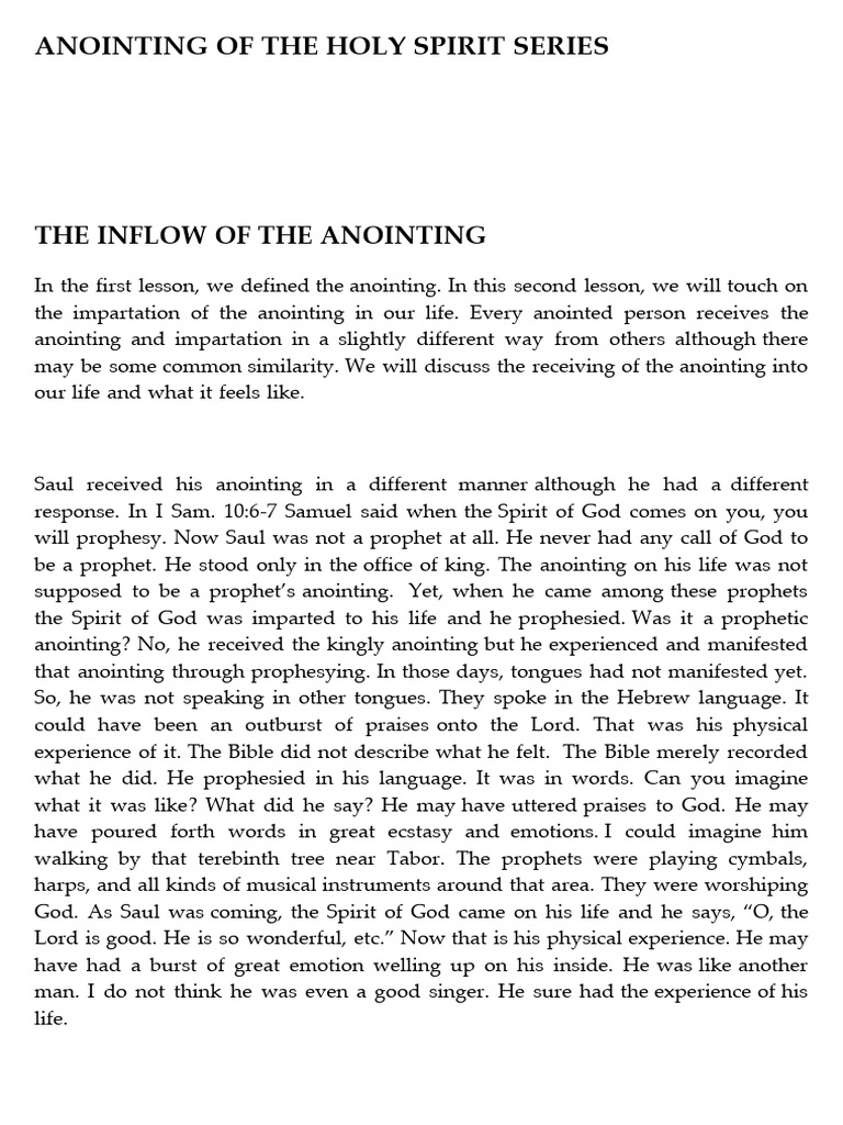 Understanding the Anointing Experience | PDF | Anointing | Electrical ...