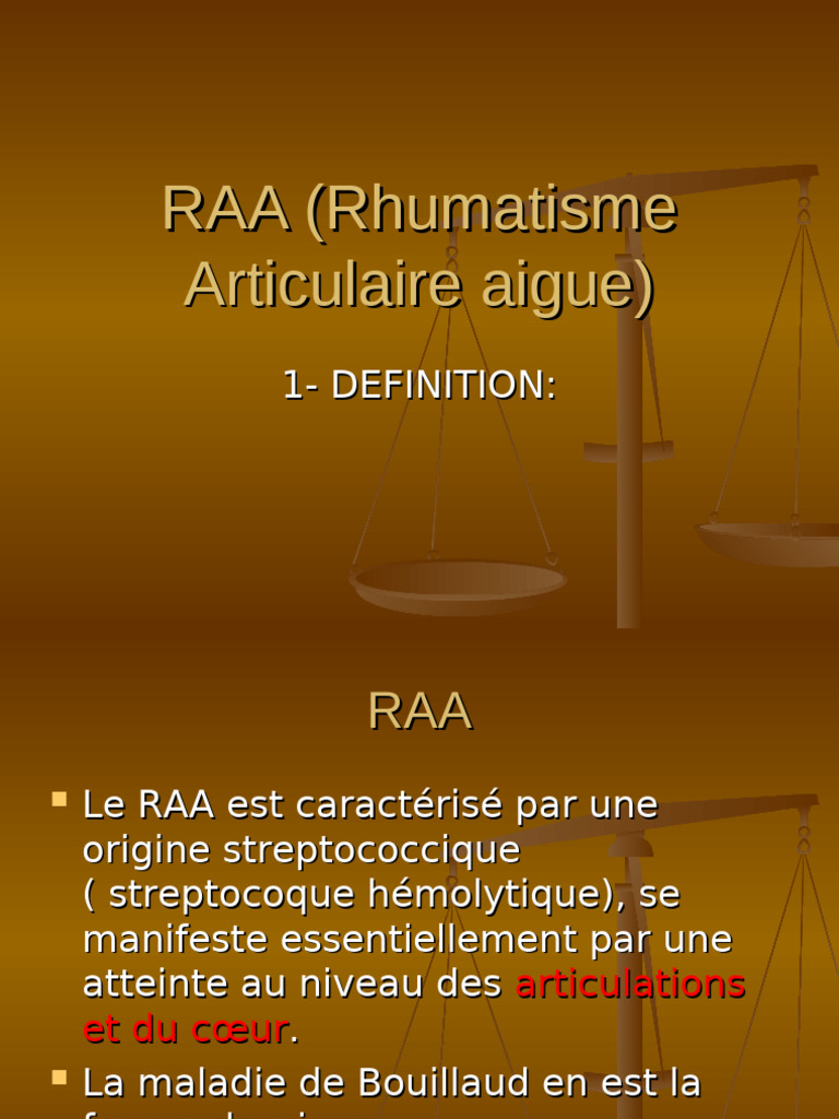 Rhumatisme Articulaire Aigu : Définition et Symptômes | PDF | Médecine ...