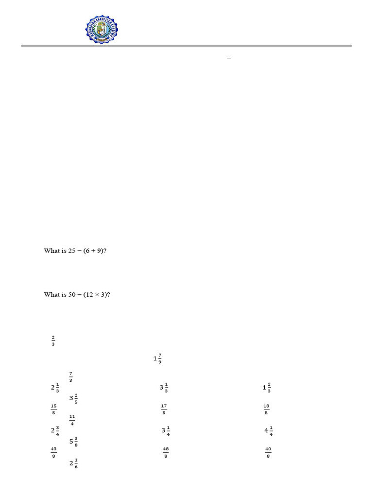4th Grade Math Exam Questions | PDF | Numbers | Division (Mathematics)