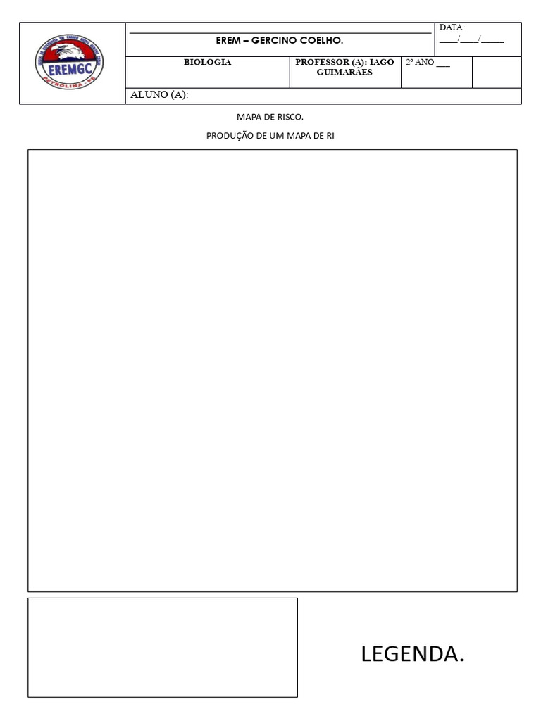 Mapa de Risco - EREM Gercino Coelho | PDF