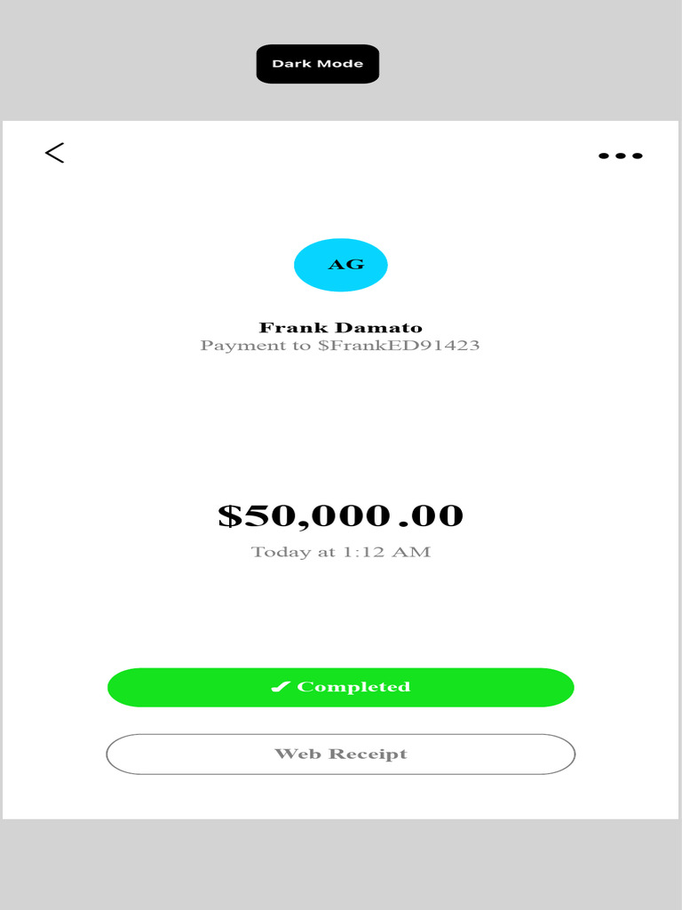 Cash App Payment Receipt for $50,000 | PDF