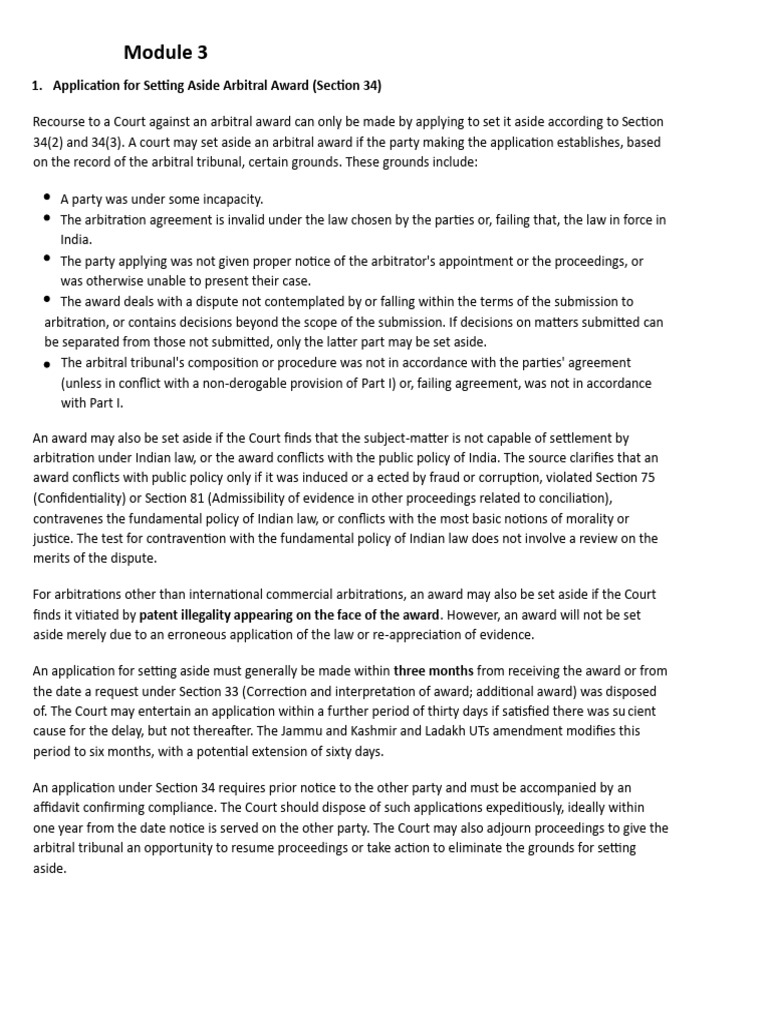 Grounds for Setting Aside Arbitral Awards | PDF | Arbitration ...