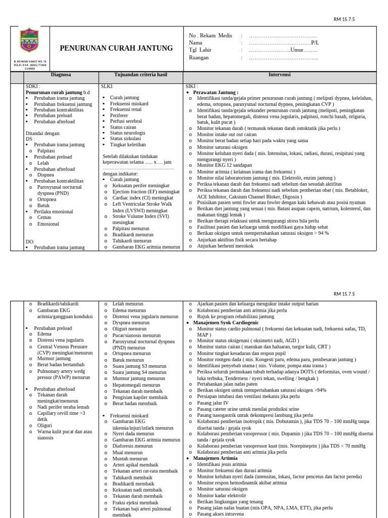 Penurunan Curah Jantung | PDF