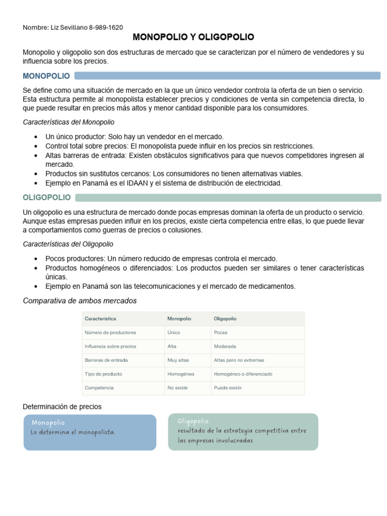 Monopolio y Oligopolio | PDF