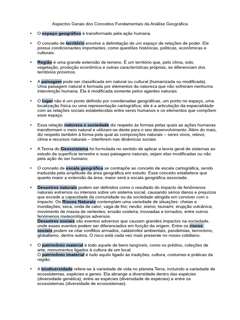 Conceitos Fundamentais da Análise Geográfica | PDF | Geografia | Paisagem
