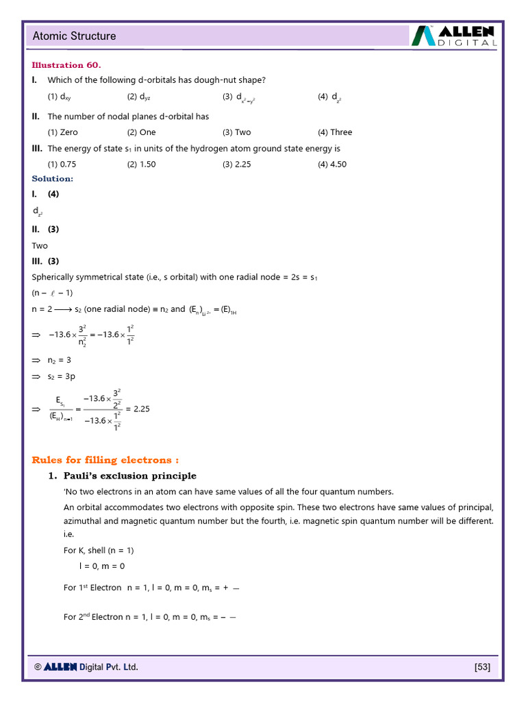 Study Materials-Atomic Structure | PDF | Atomic Orbital | Chemistry