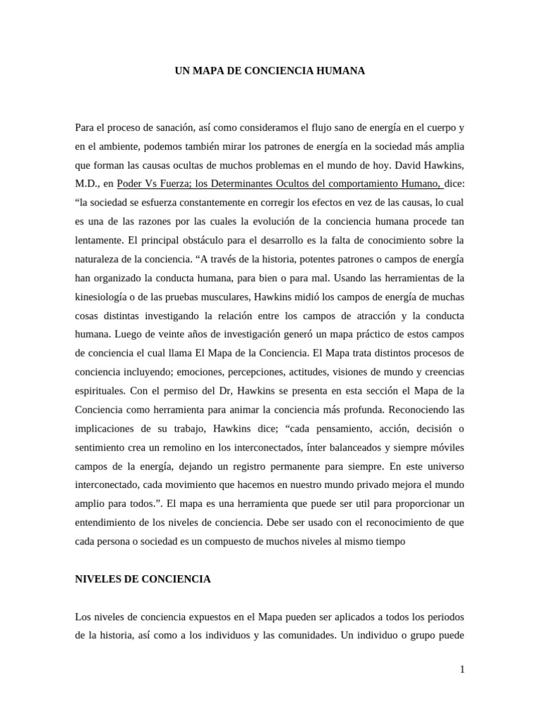 Un Mapa de Conciencia Humana | PDF | Amor | Valor