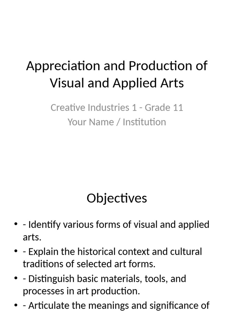 Visual and Applied Arts Overview | PDF | The Arts | Design