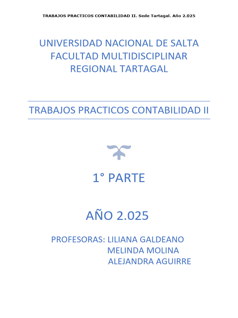 Trabajos Practicos Contabilidad Ii Tartagal 2025 1° Part | PDF ...
