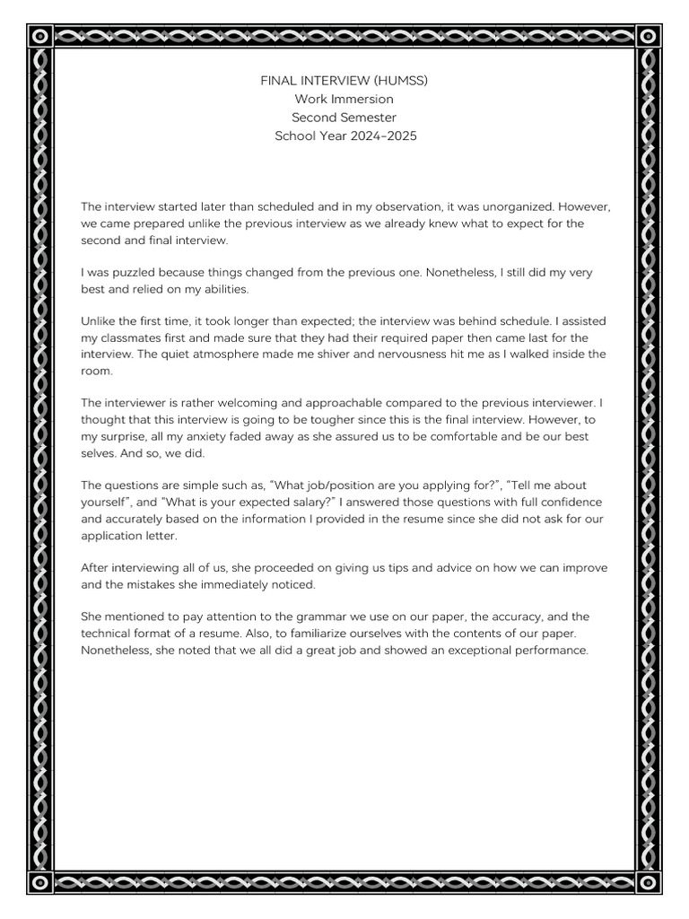 Final Interview Report PDF