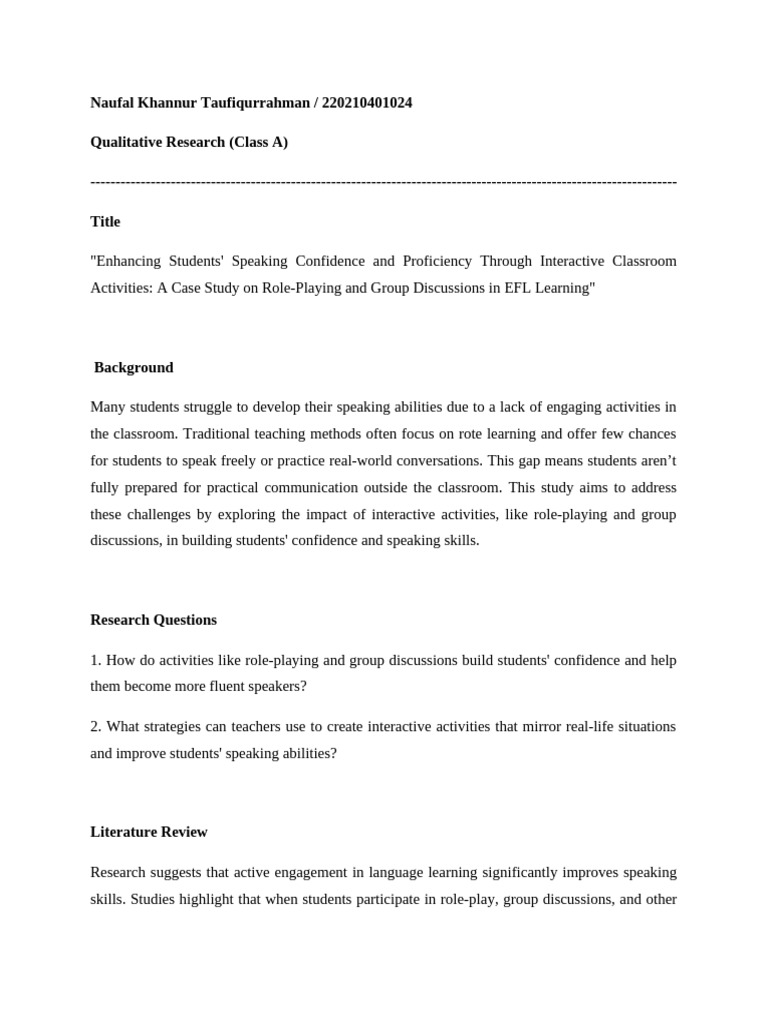 Boosting EFL Students' Speaking Skills | PDF | Teaching Method ...
