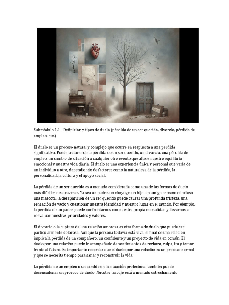 Definición y Tipos de Duelo | PDF | Dolor | Las emociones