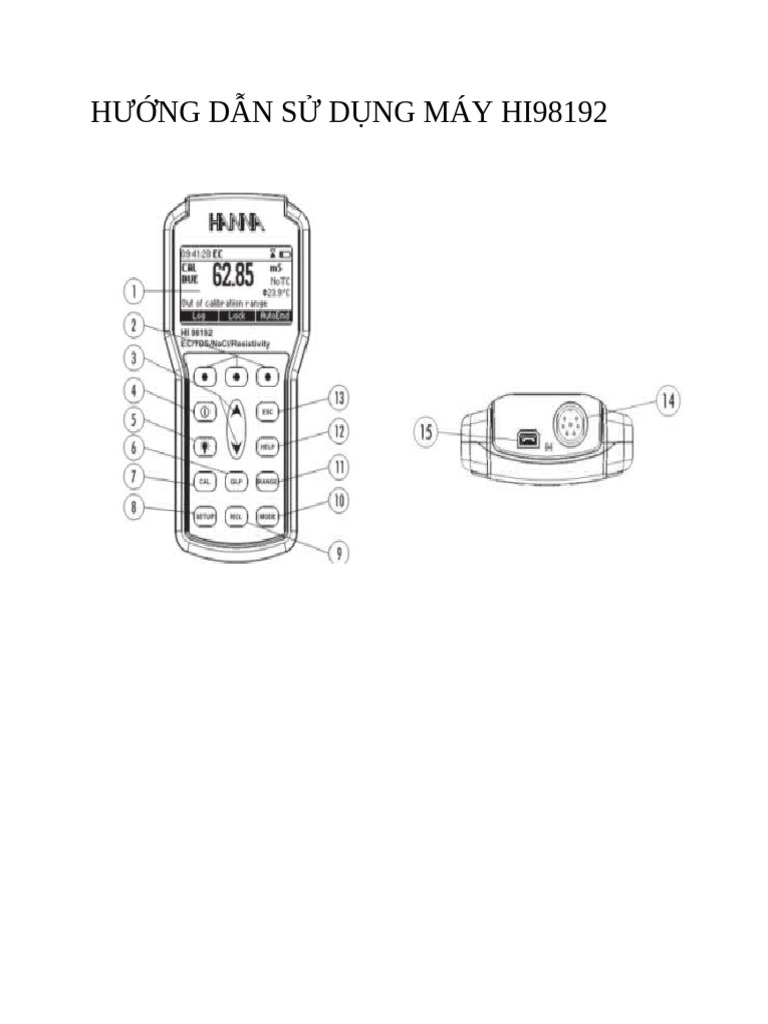 Hướng Dẫn Sử Dụng Máy Hi98192 | PDF