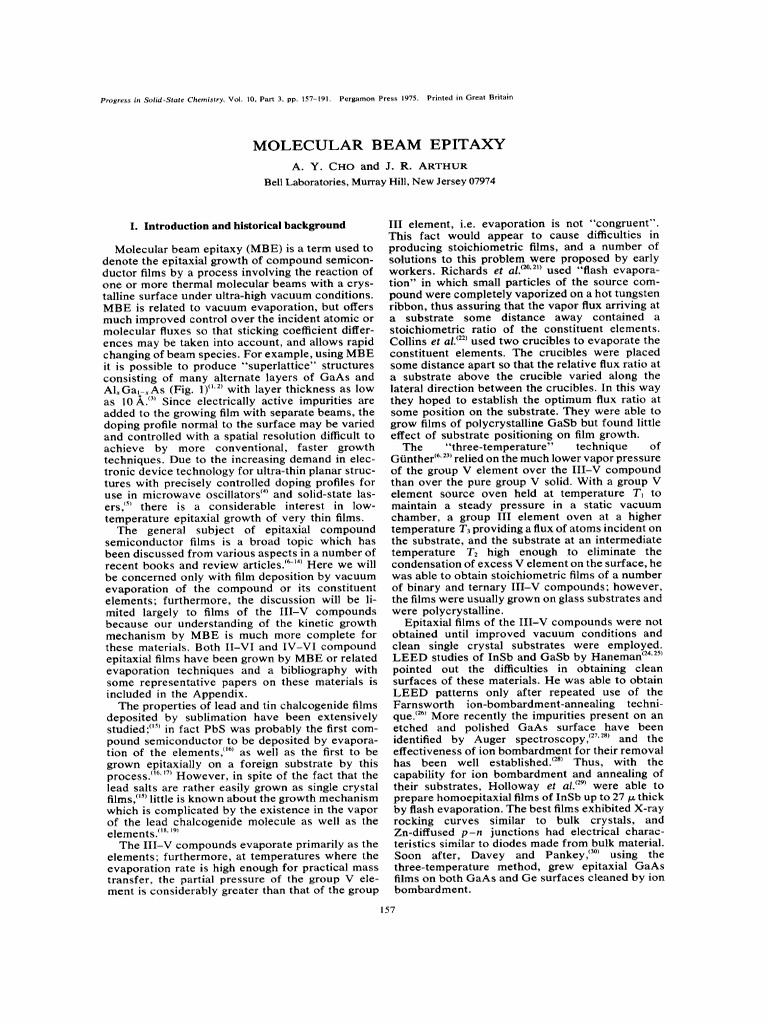 Molecular Beam Epitaxy Overview | PDF | Epitaxy | Condensed Matter Physics