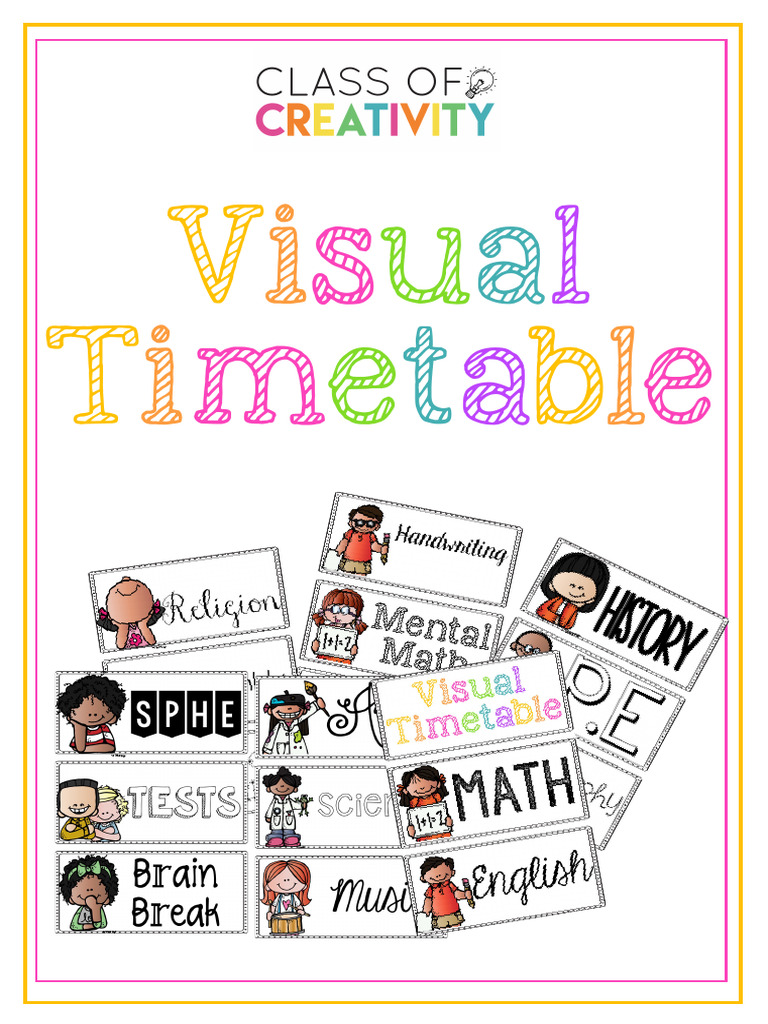 Visual Timetable for Classroom Activities | PDF