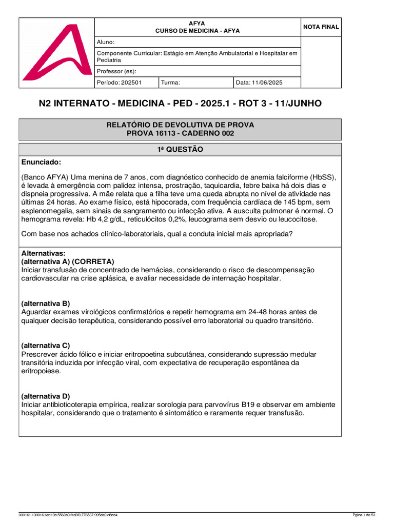 Devolutiva Ped Caderno 02 Rotação Iii Pdf Midazolam Anemia