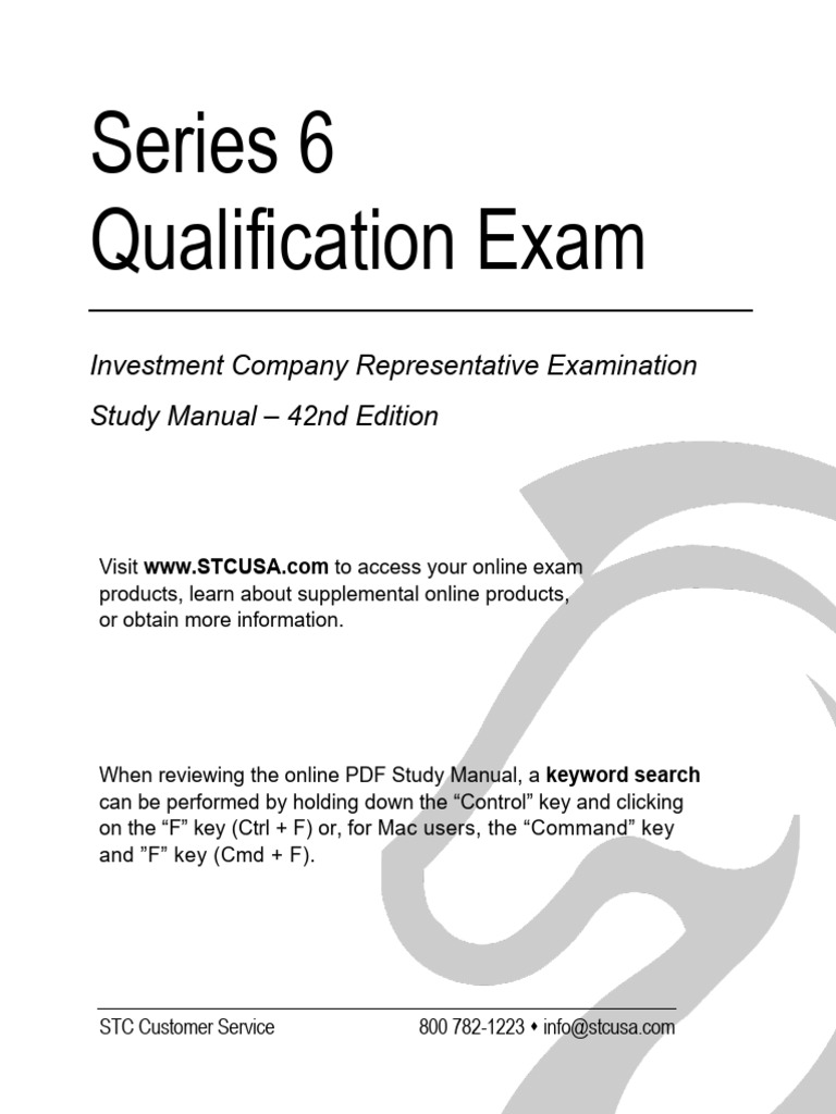 Series 6 Exam Study Manual Guide | PDF | Securities (Finance) | Mutual ...