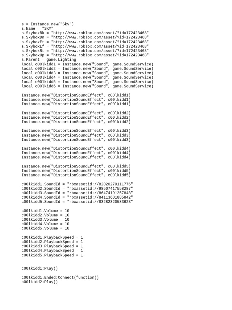 Roblox Skybox and Sound Setup Guide | PDF