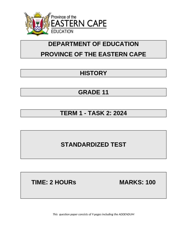 Grade 11 History: New Deal Test 2024 | PDF | New Deal | Great Depression