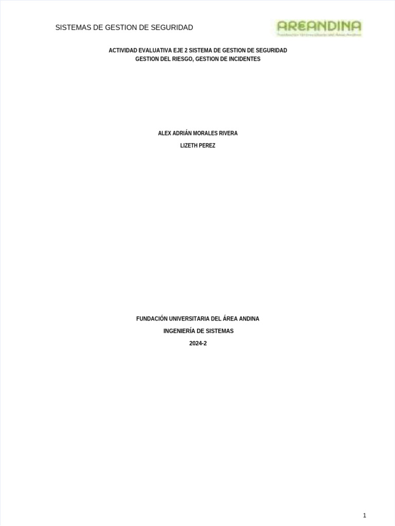 SISTEMA DE GESTION DE SEGURIDAD INF I Eje 2 | PDF | Seguridad | La ...
