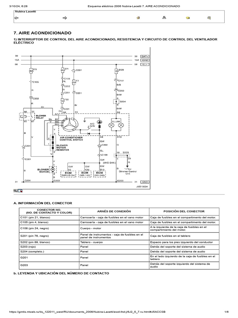 Esquema Eléctrico 2006 Nubira-Lacetti 7. AIRE ACONDICIONADO | PDF ...