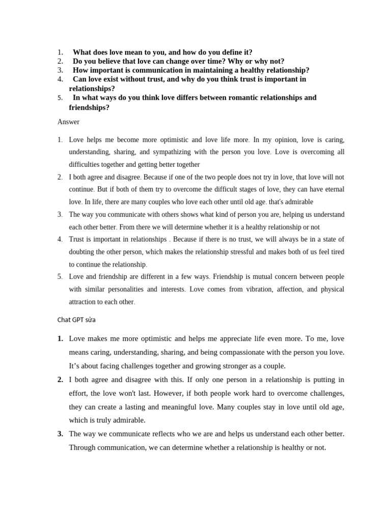 Understanding Love and Relationships | PDF | Love | Friendship