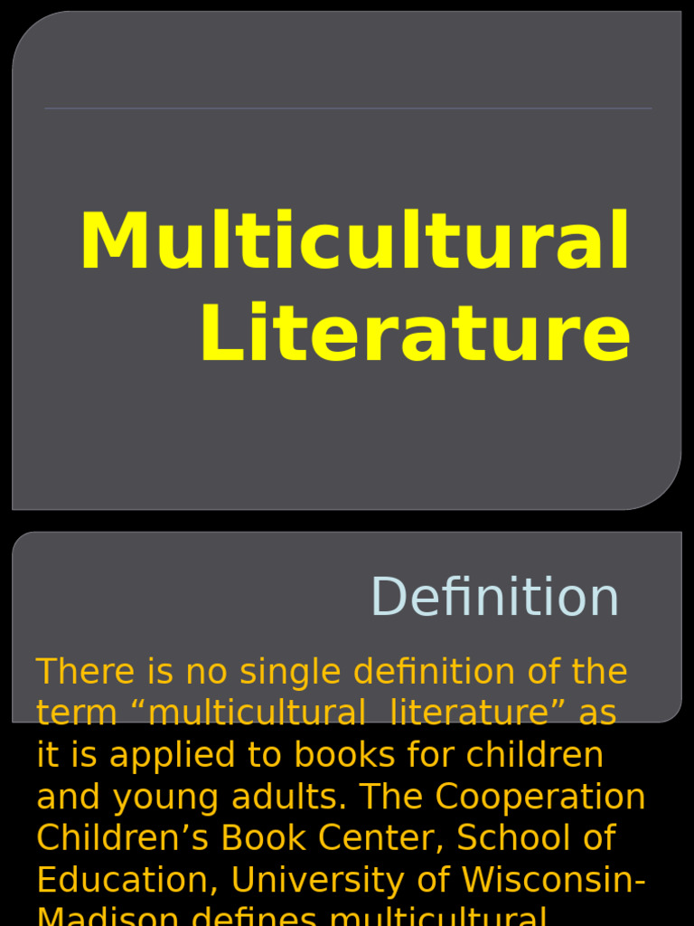 Multicultural Literature Pdf Multiculturalism Experience