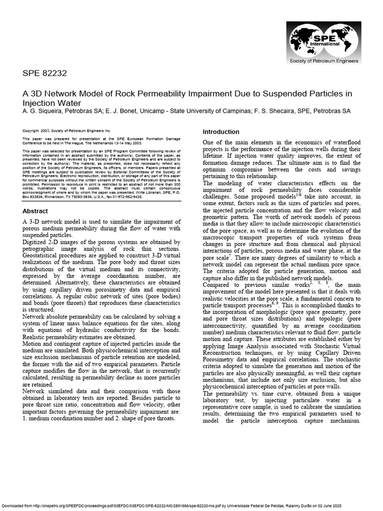 3D Model of Permeability Impairment | PDF | Porosity | Porous Medium