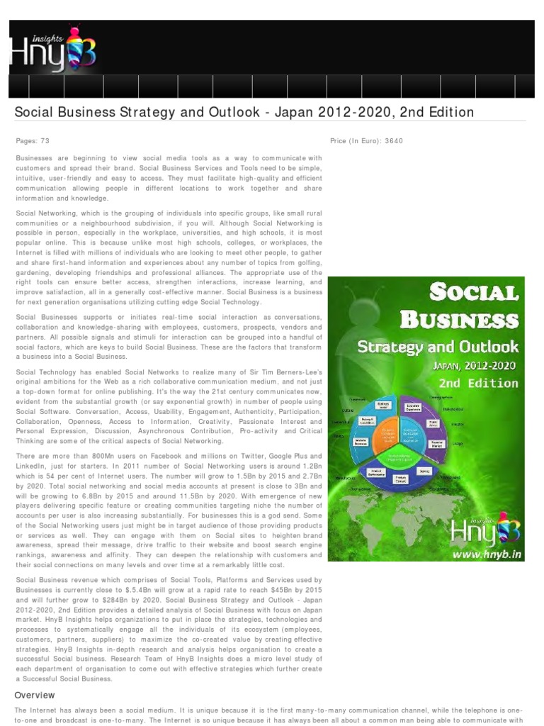 Social Business Strategic Outlook 2012-2020 Japan, 2012 | PDF | Social ...