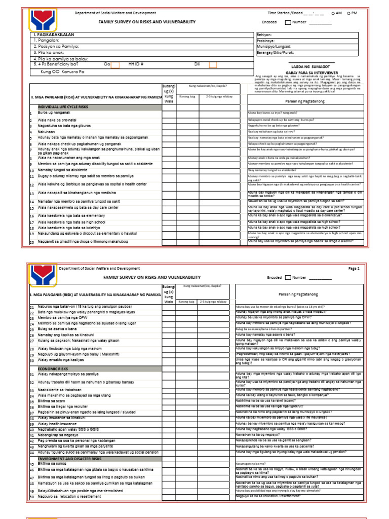 FINAL (IT) Bisaya Version FRVA As of 16nov2020 | PDF