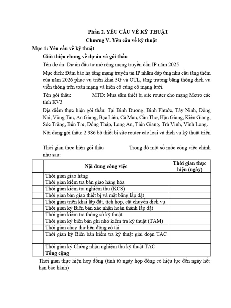 04.2025.MTD Chuong V - Yeu Cau Ve Ky Thuat | PDF