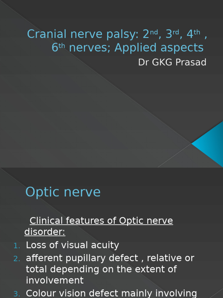 Overview of Cranial Nerve Palsies | PDF | Diseases And Disorders ...