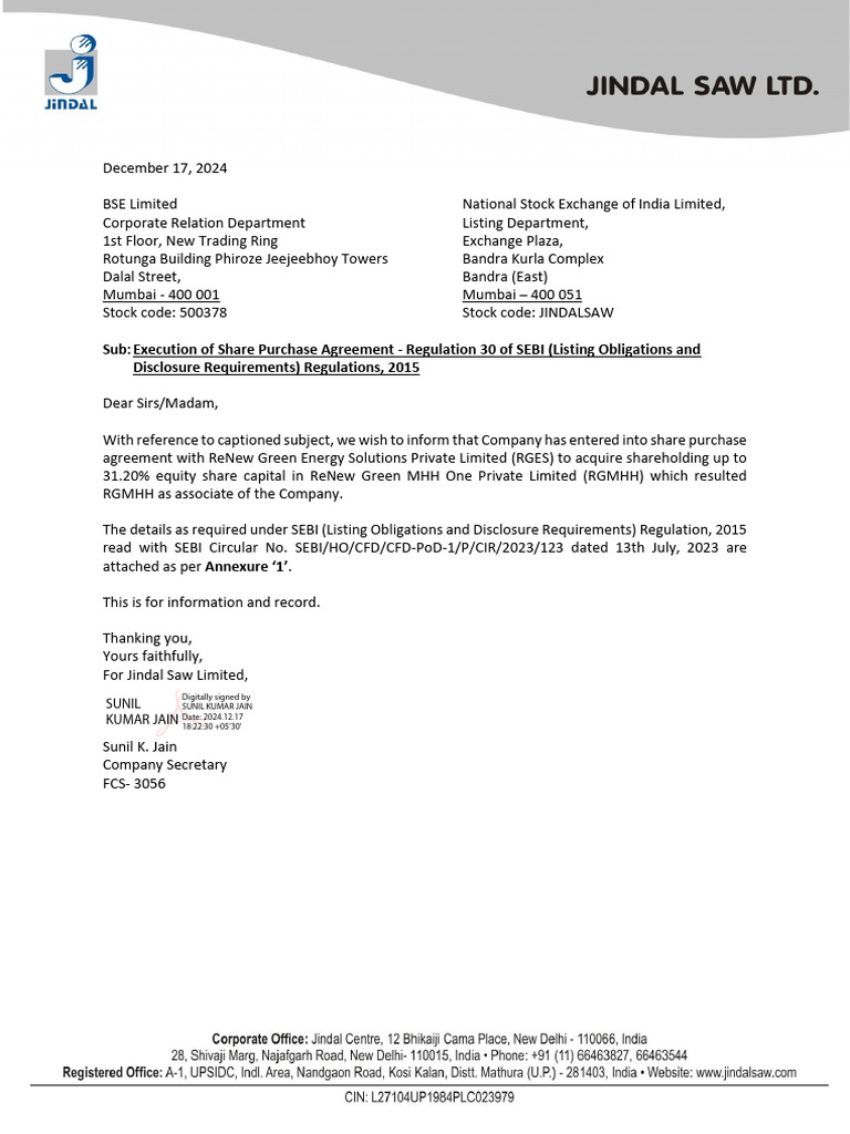 SEBI Notice: Share Acquisition Details | PDF | Mergers And Acquisitions ...