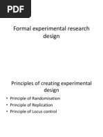 Formal Experimental Research Design