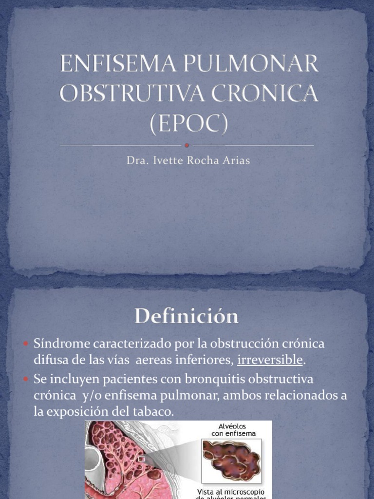 Clase 4 - Enfisema Pulmonar Obstrutiva Cronica | Enfermedad pulmonar ...