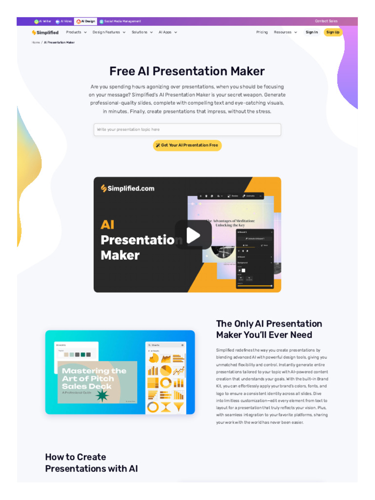 AI Presentation Maker - Design Smarter, Not Harder | PDF | Artificial ...