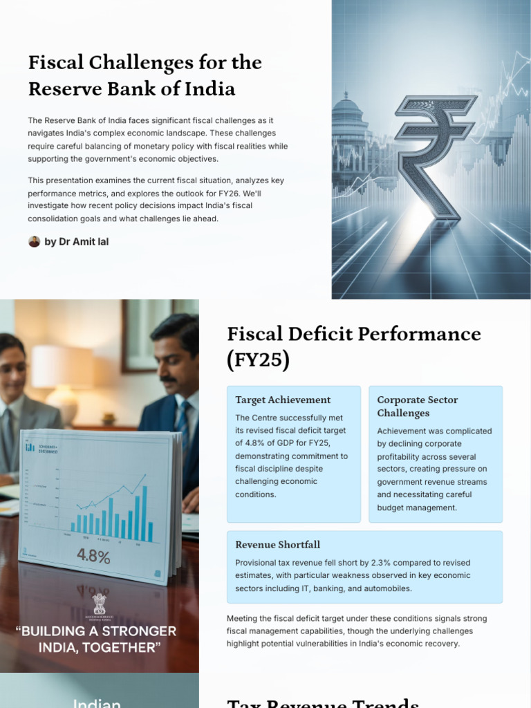 Fiscal Challenges For RBI | PDF | Fiscal Policy | Government Budget Balance
