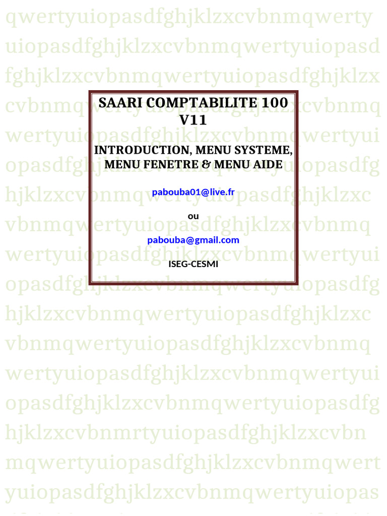 Introduction, Menu Systeme, Menu Fenetre & Menu Aide | PDF | Microsoft ...