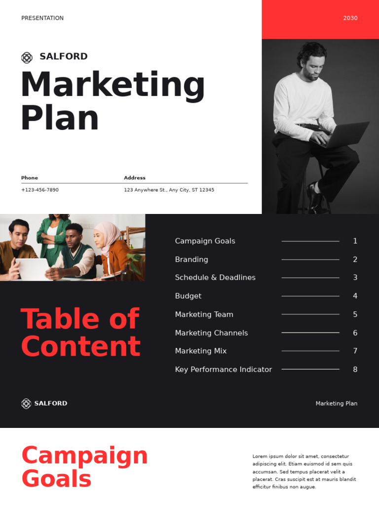 Red and White Modern Marketing Plan Presentation | PDF | Marketing